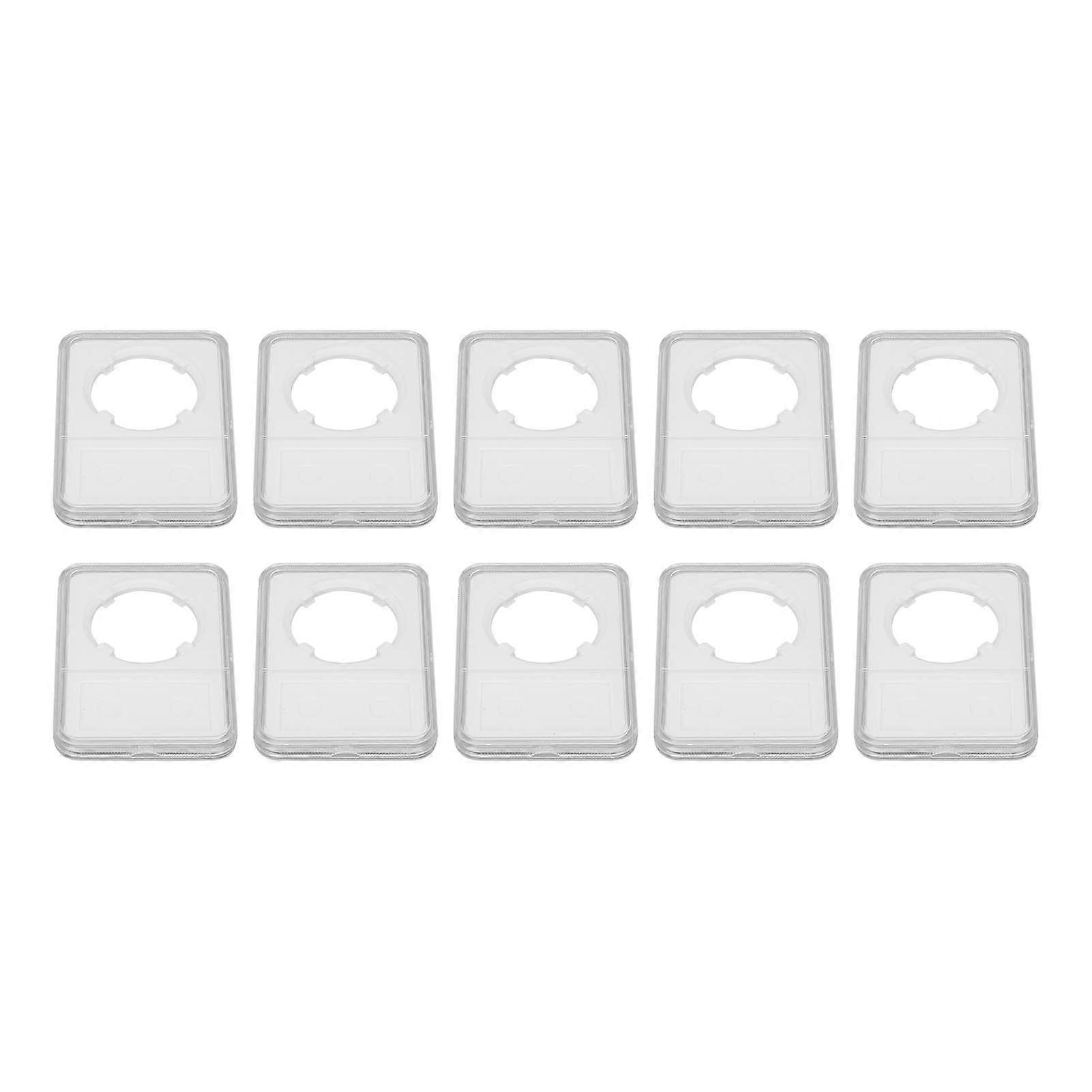10PCS Coin Holder Transparent Design Wear Resistant Environmental Coin Protective Box for Coin Collection