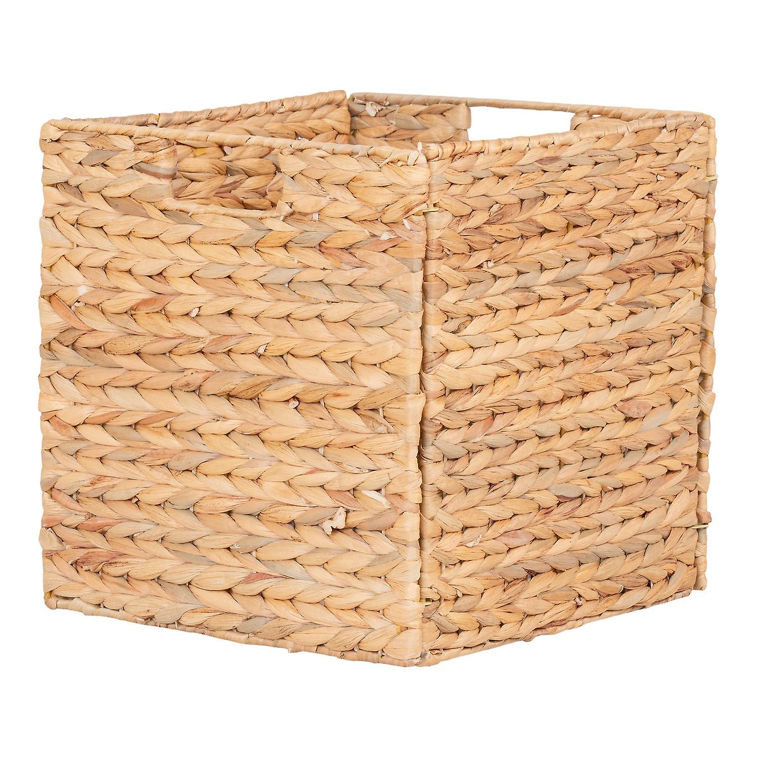 Foldable basket in water hyacinth 30 x 30 x 30 cm