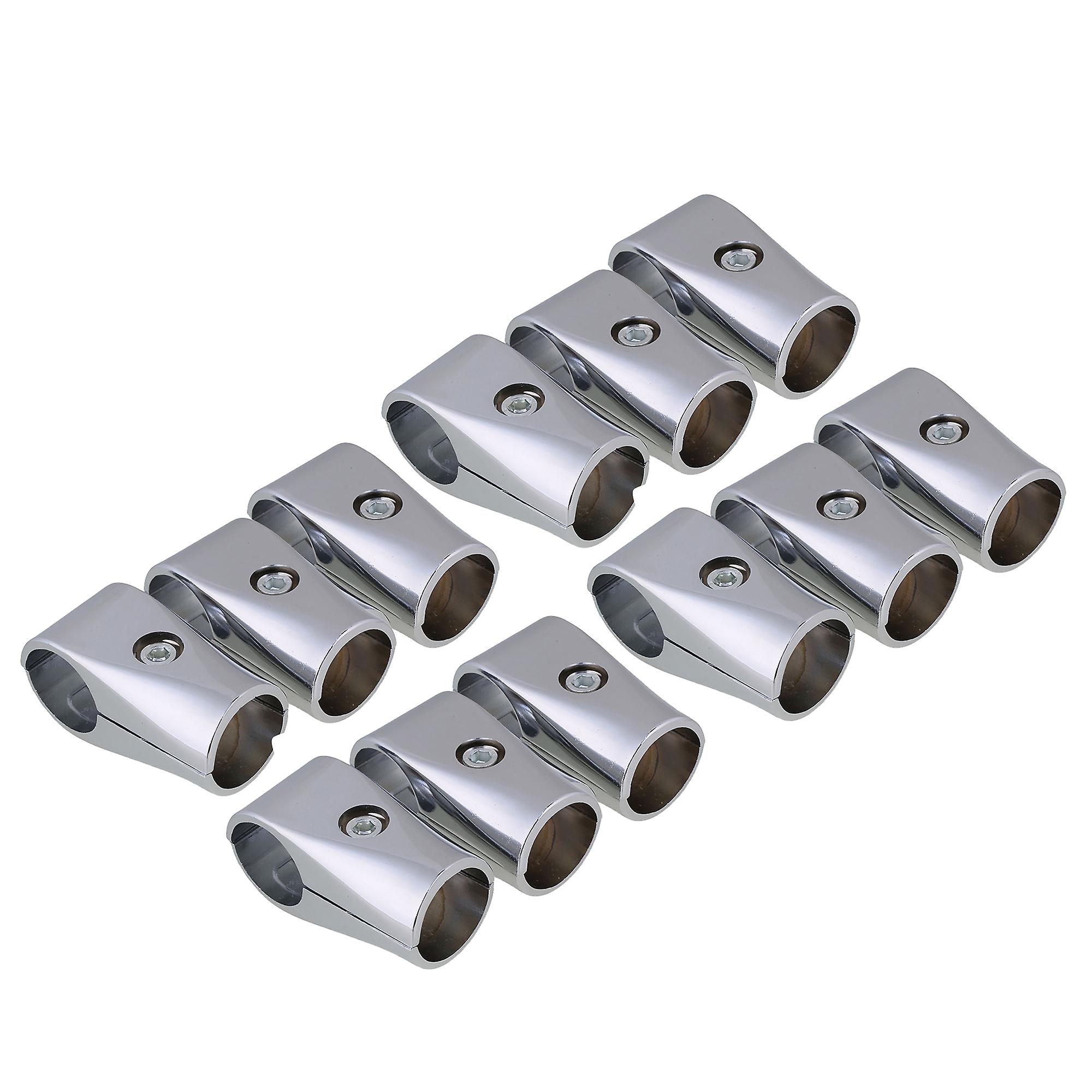 12 x Aluminum Alloy Pipe Clamps Connector for 32mm ID Round Tube Adapter