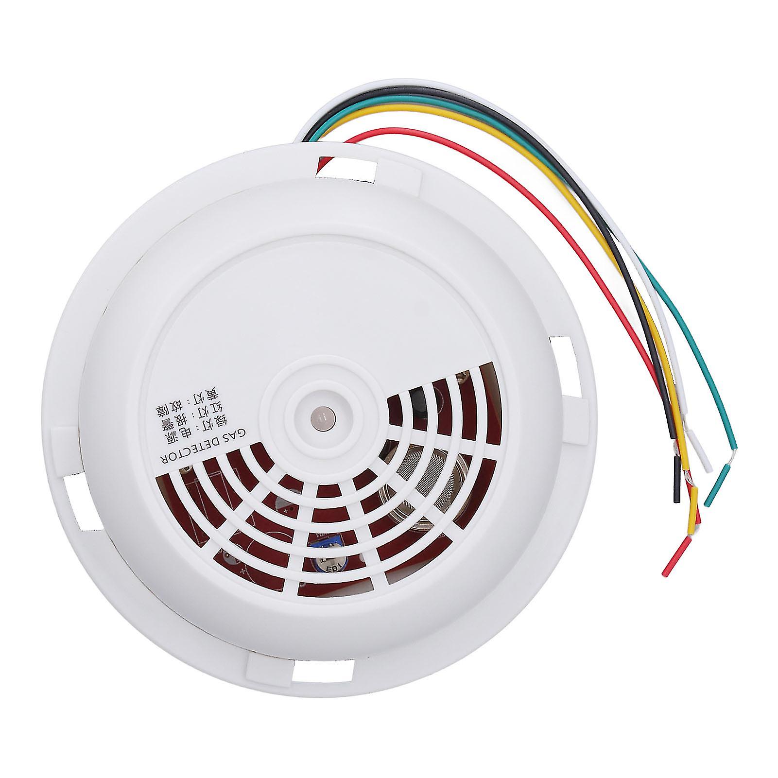 Natural Gas Detector ABS Ceiling Network Alert Sound and Light Alert Gas Alarm for Home Safe 12‑28V