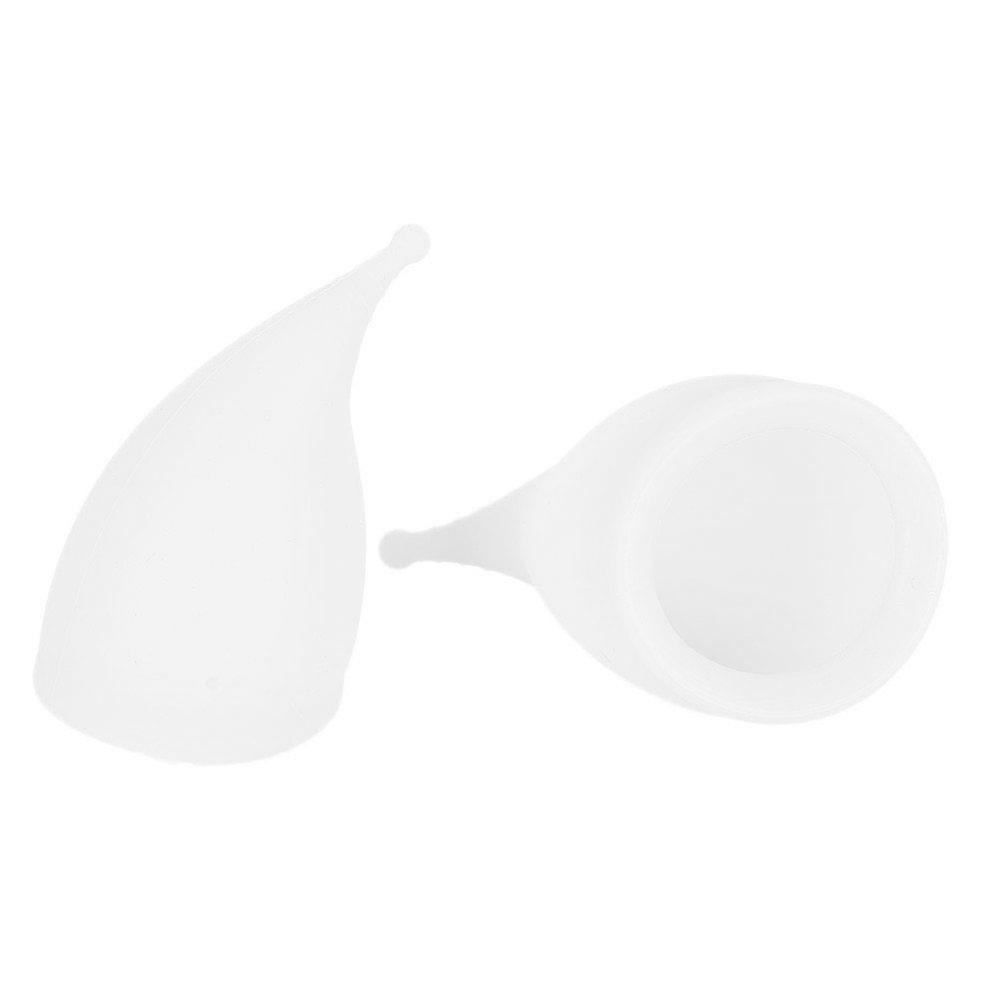 Reusable Silicone Menstrual Cup for Women, Hygienic and Safe Period Accessory (White LS)