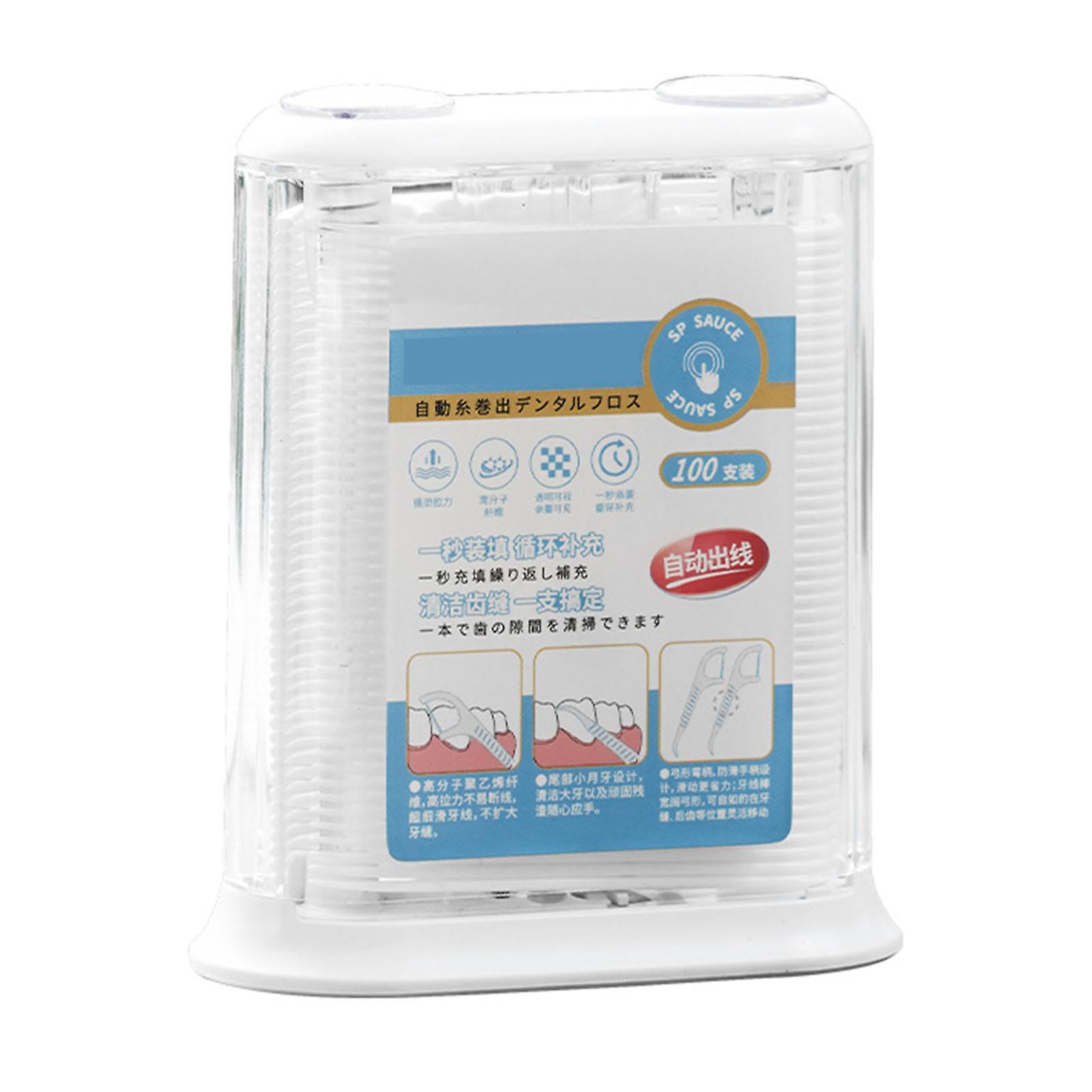 Automatic Floss Box with Double Button Portable Press-Type Teeth Sticks Holder