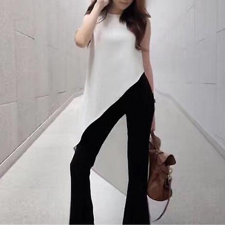 无袖不对称大号燕尾衬衫