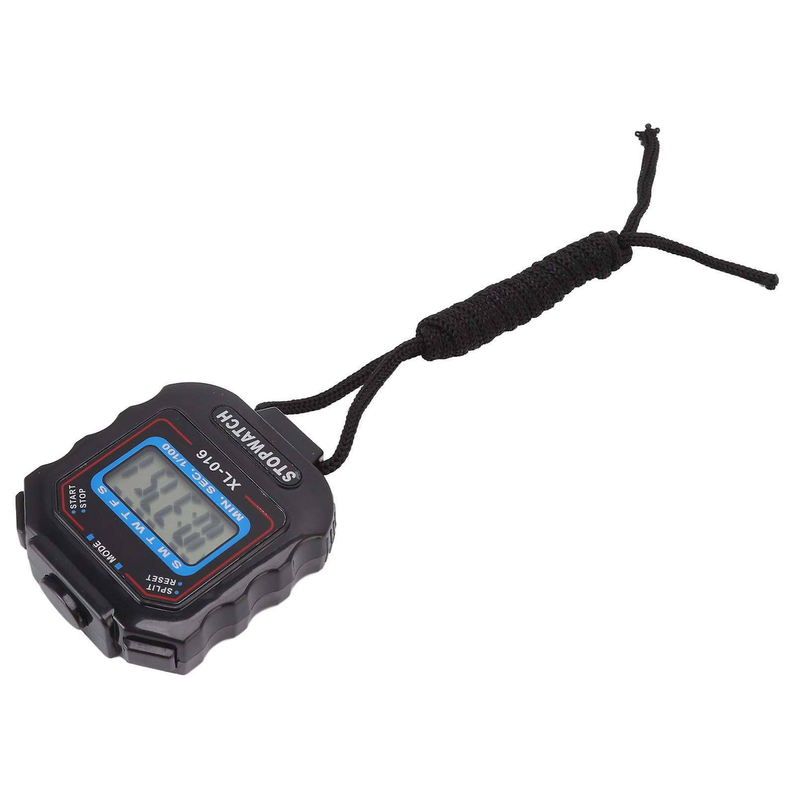 Sports Clock Stopwatch Single Row 2 Display Sports Stopwatch Timer Athletic Contest Clock Stopwatch with AG13 Button Battery XL 016 Black