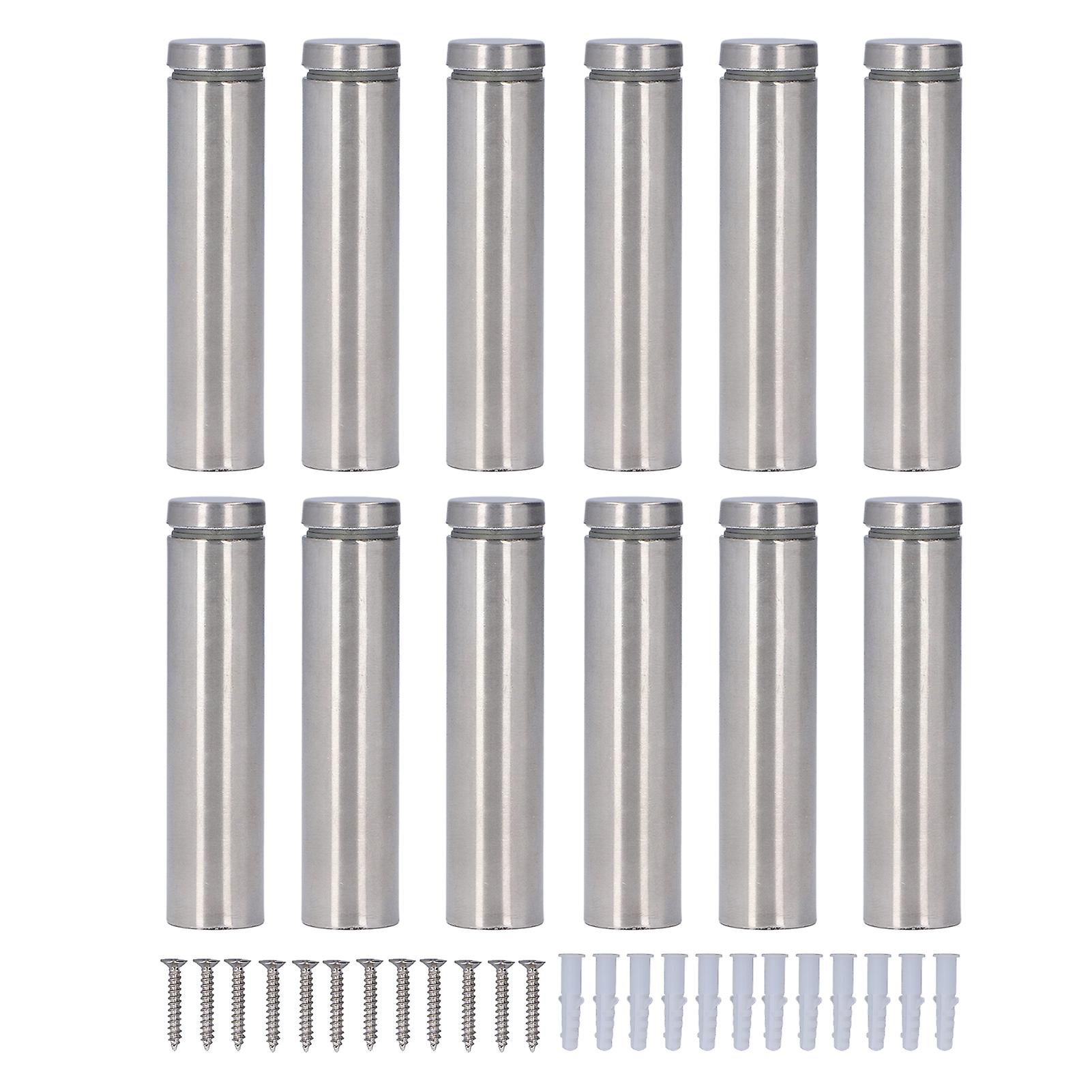 YUMILI Set of 12 Stainless Steel Standoff Screws 19x80mm Promotional Screws Mounting Hardware for Hanging Acrylic Picture Frames