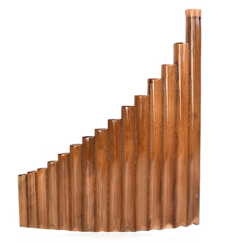 15 Pipes Bamboo Pan Flute in G Key, Traditional Chinese Musical Instrument, Handmade Panpipes for Beginners and Professionals