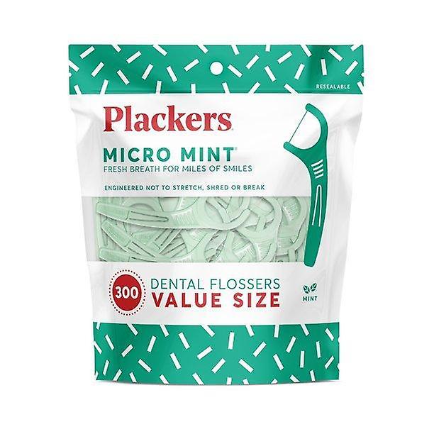 Plackers Micro Mint Dental Floss Picks, 300 Count