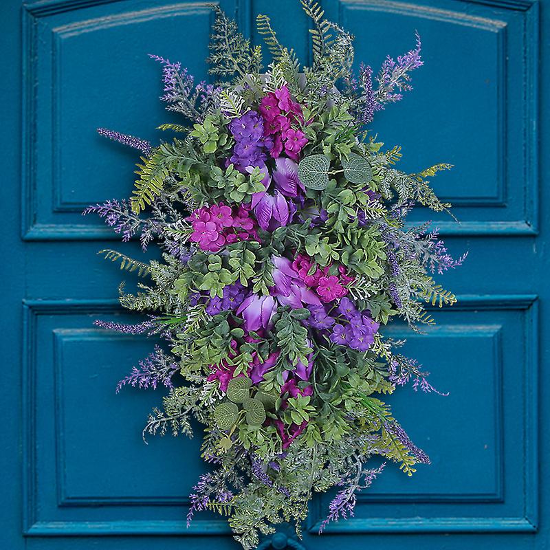 Spring Purple Tulip Wreath Lilac Tulip Hydrangea Spring/Summer Wreath Decoration