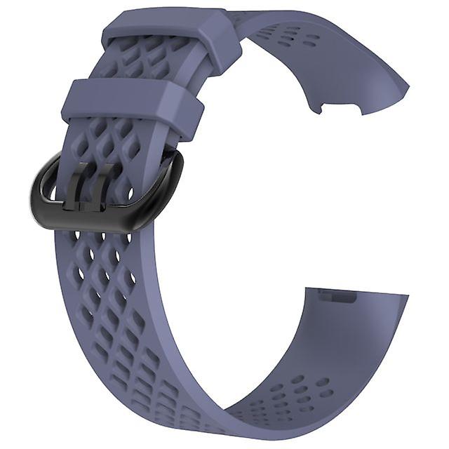 Replacement Soft Silicone Strap for Fitbit Charge 3 (6.5-9inch) - Gray