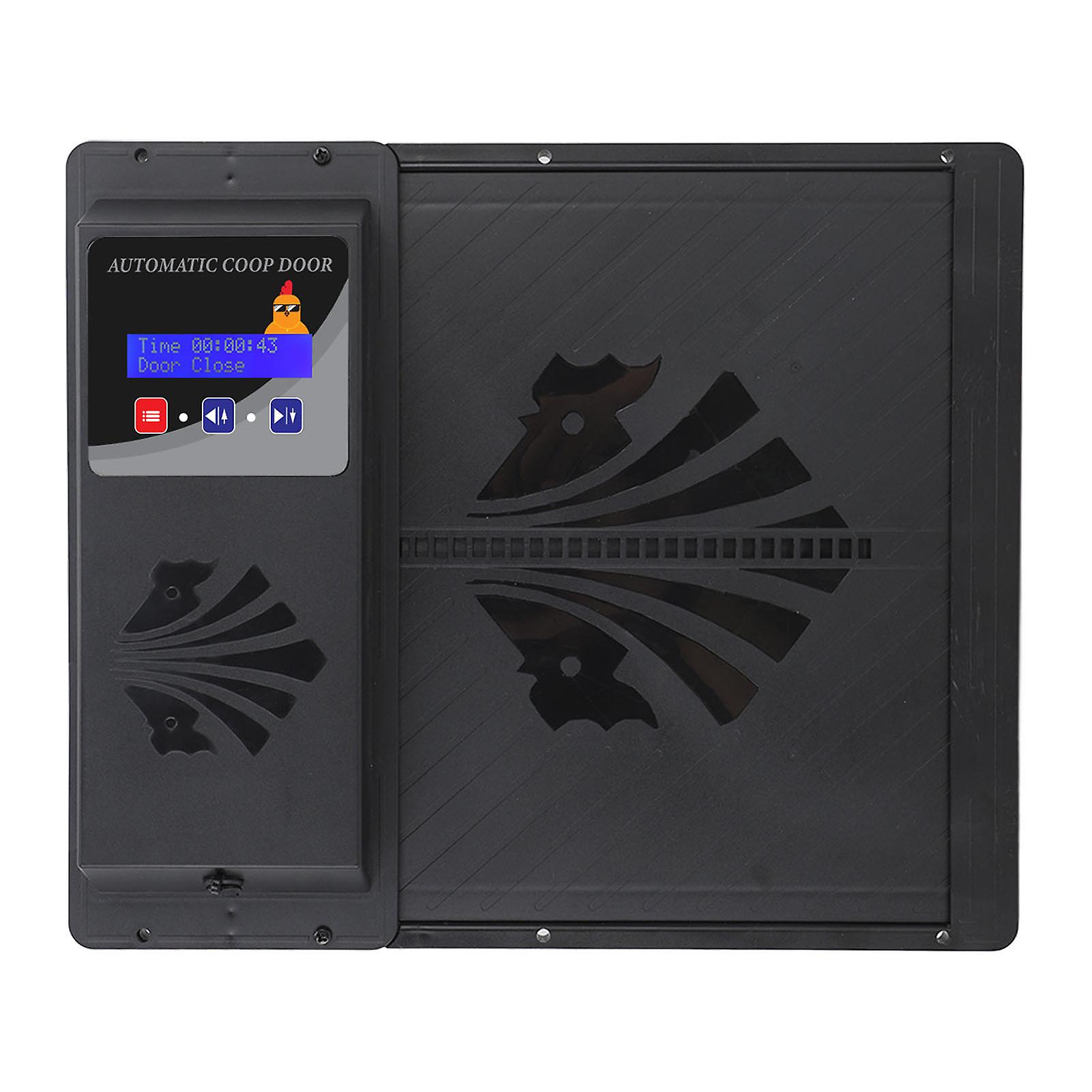 Automatic Chicken Coop Door USB Horizontal Opening Automatic Chicken Coop Door Opener with Timer Black