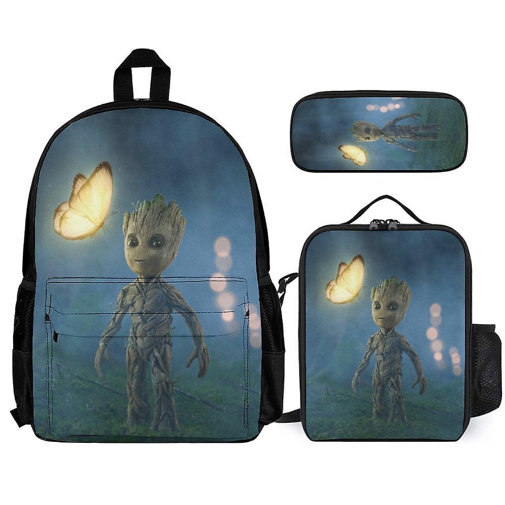 I Am Groot 3Pcs Backpacks Sets with Lunch Bag And Pencil Case