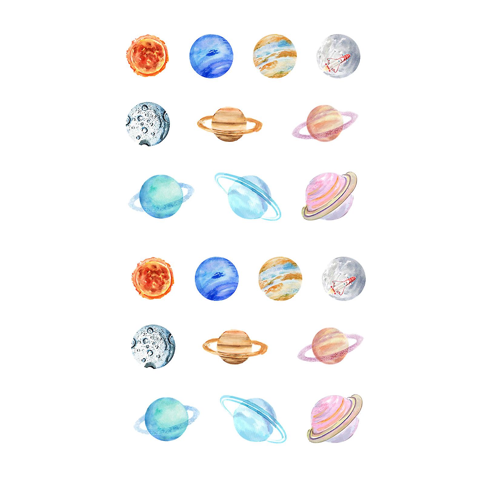 20Pcs Planet Solar System Stickers PET Universe Planet Stickers for Mobile Phones Computers Tablets Cups Dream Planet