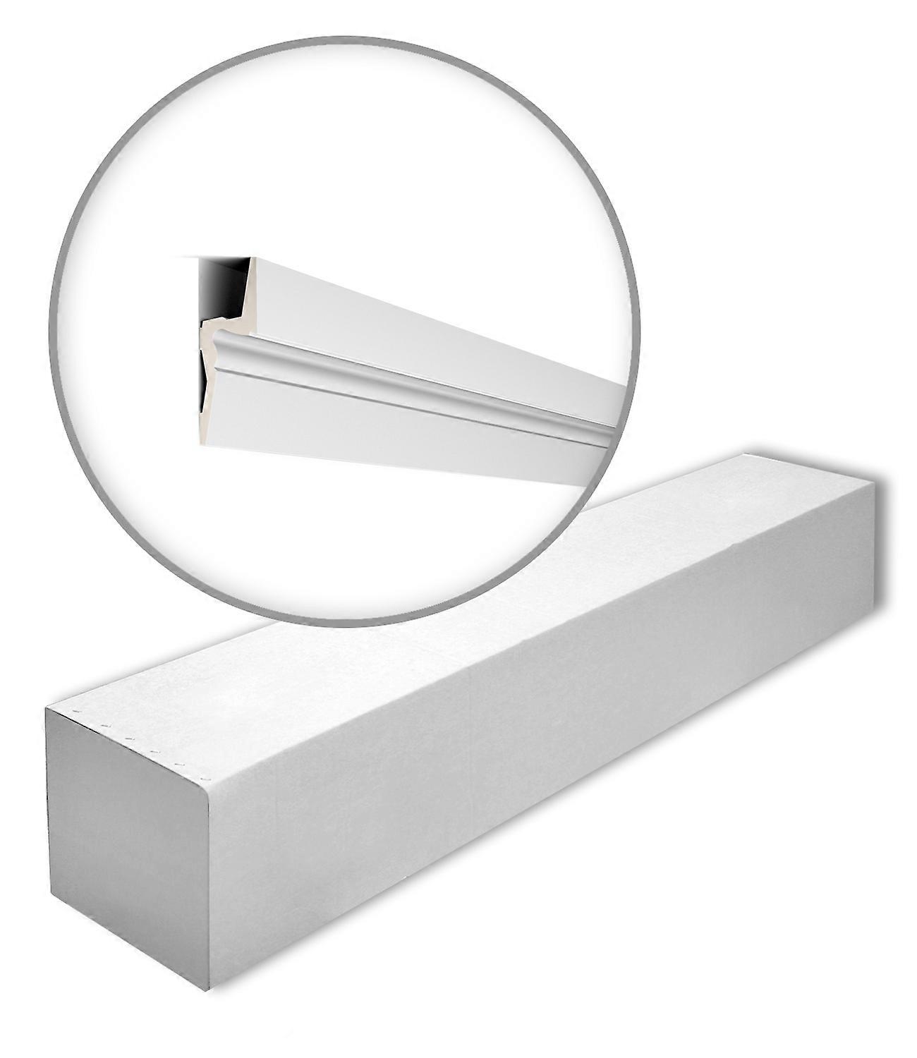 NMC 8 x Cornice moulding IL9 MEMORY-box 16 meter ARSTYL Rigid polyurethane foam 200 cm white pre-primed appropriate for indirect lighting
