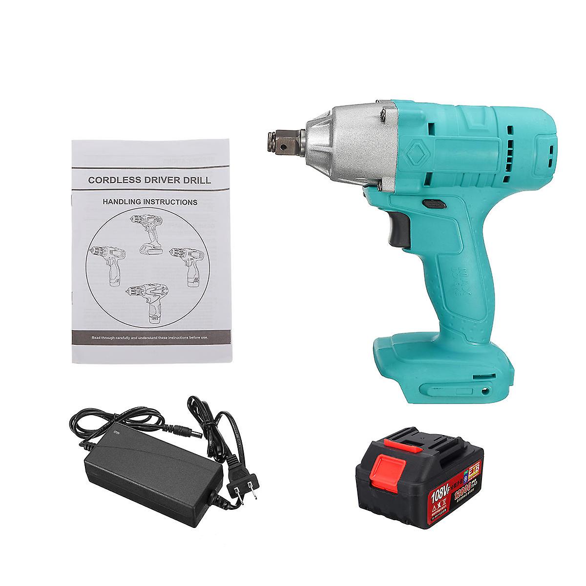 108Vf 12800mah Lithium-ion Battery Electric Cordless Impact Wrench Drill Driver Kit