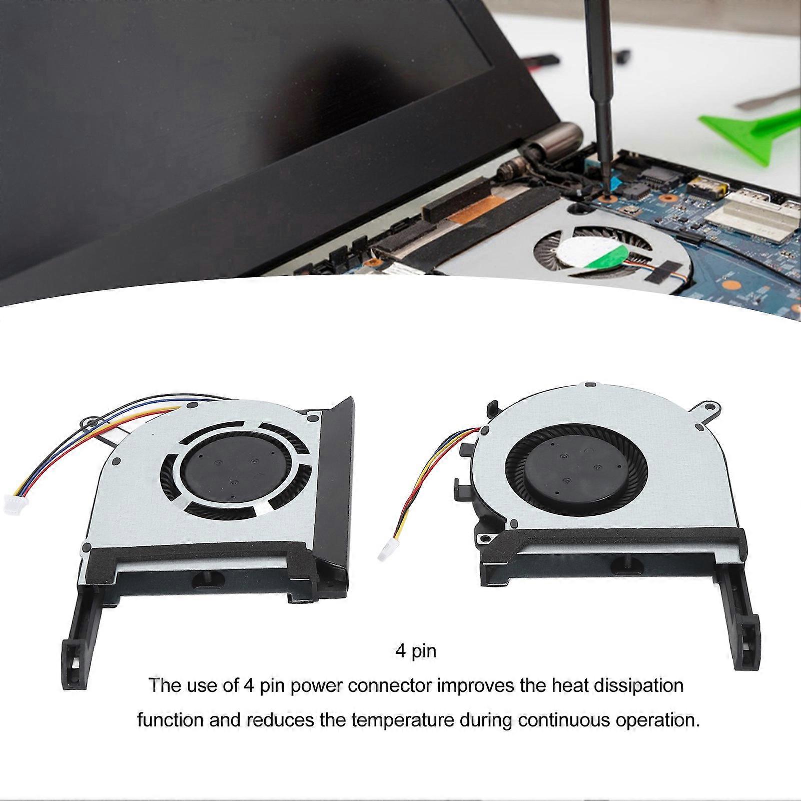 2 Ventole CPU/GPU Per Laptop ASUS TUF FX505/FX705, In Lega Di Alluminio, 4 Pin, Modello DFS5K12304363H E DFS5K12114262H - 2