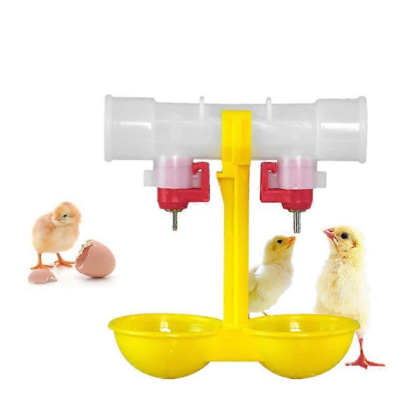 Double Outlet Drinking Hanging Chickens Cups Nipple Drinker Poultry Waterer