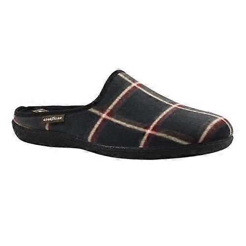 Goodyear Mens Checkmate Checked Mule Slippers