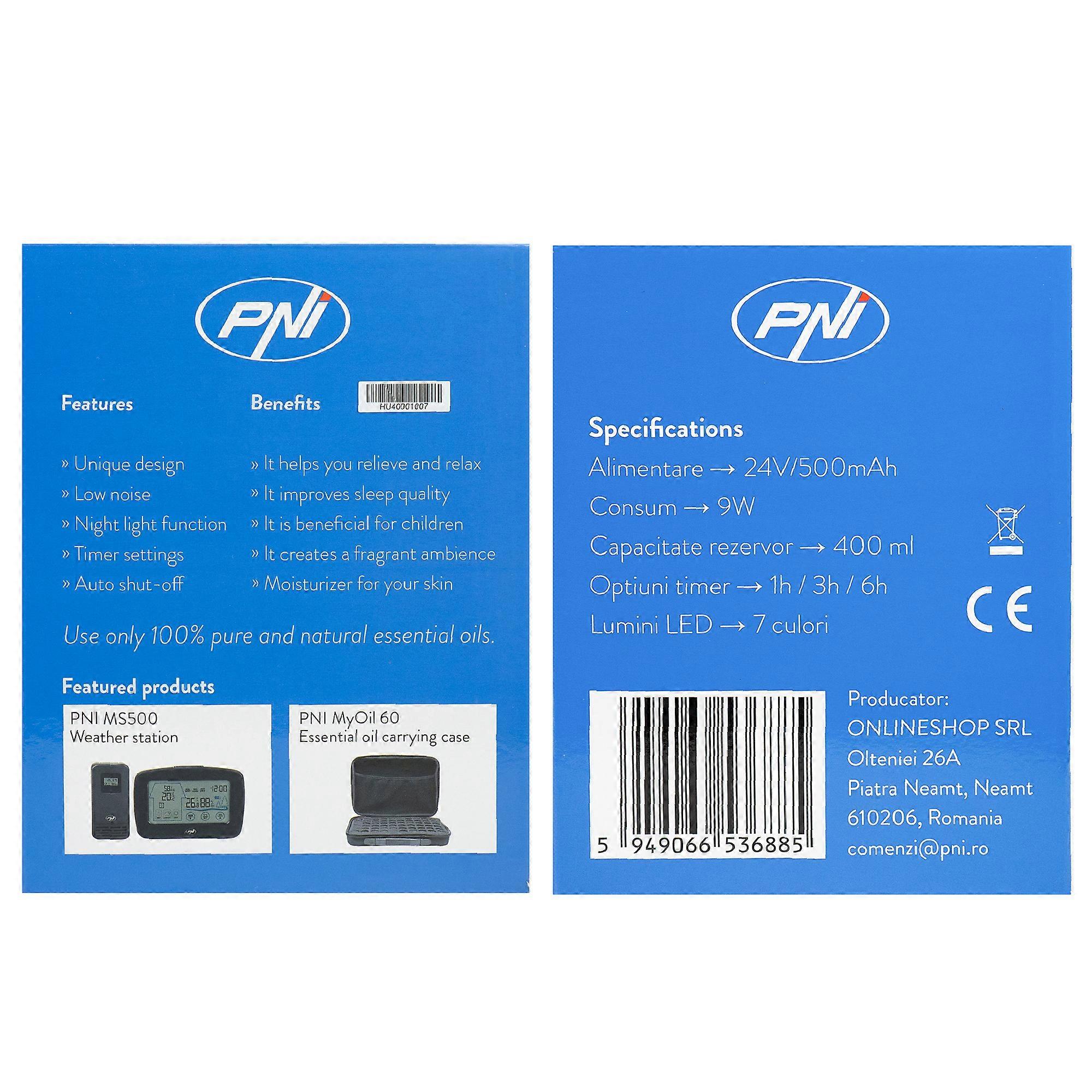   PNI HU400   ,  , 400 ml, , 7  LED,  ,  