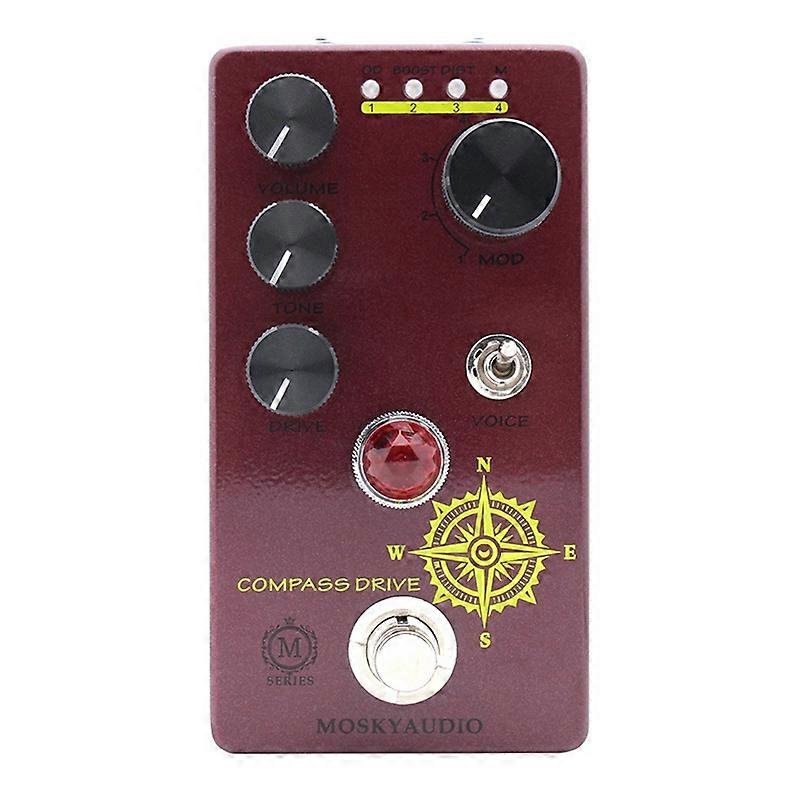 Moskyaudio Compas Guitar Overdrive Disortion Boost Effects Pedal True Bypass Function Guitar Effects Processor Lisävarusteet