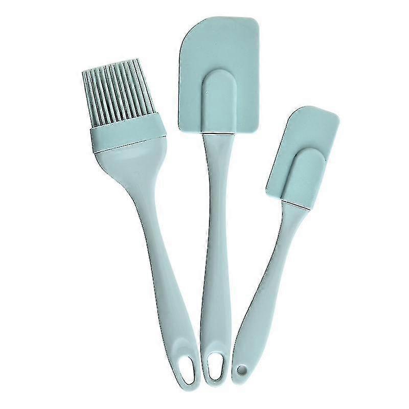 Baking Spatula Batter Silicone Spatula Brush Mixing(3pcs, Blue)