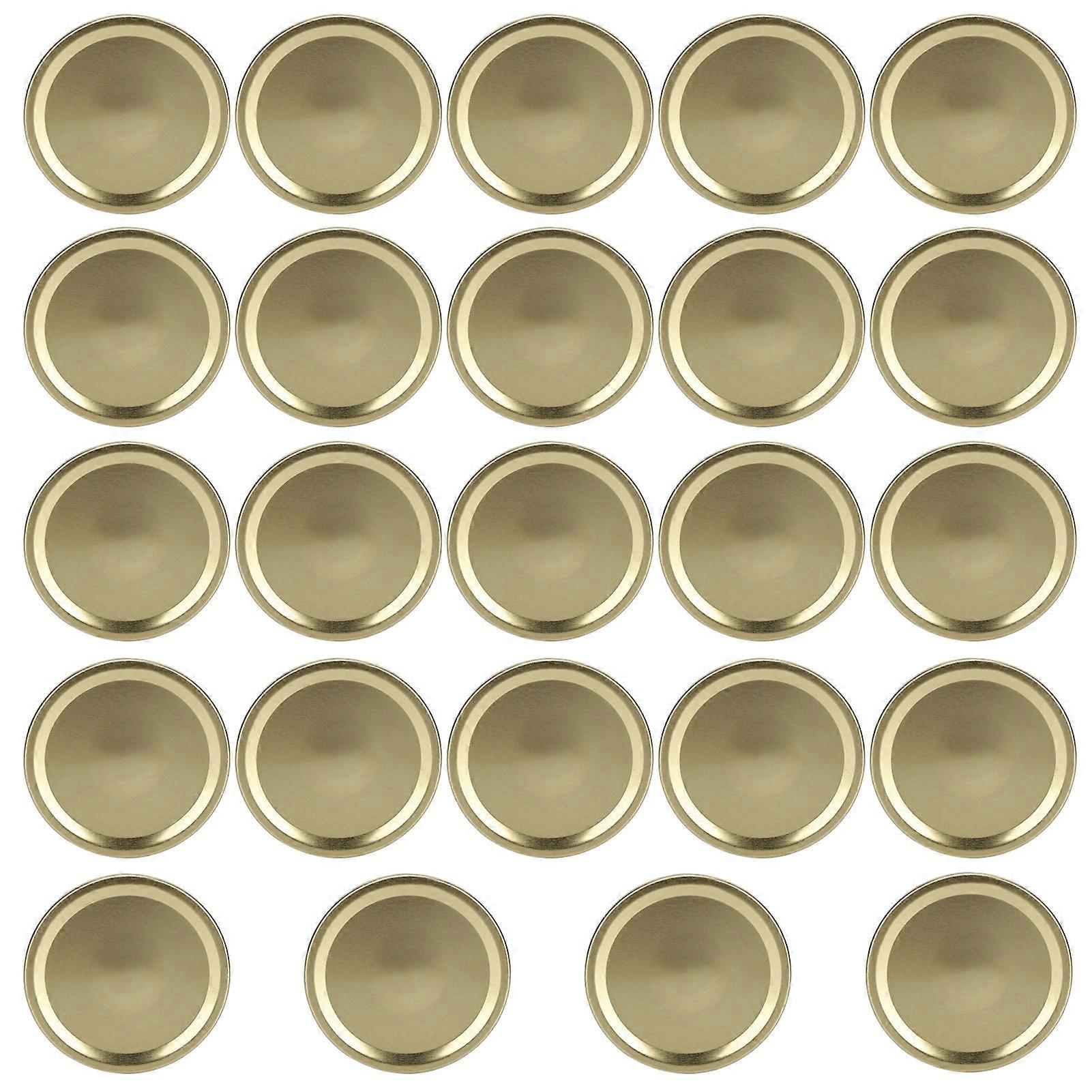 24PCS Round Split Type Lids Canning Jar Sealing Storage Covers for Regular Wide Mouth Jar(Gold 70mm)
