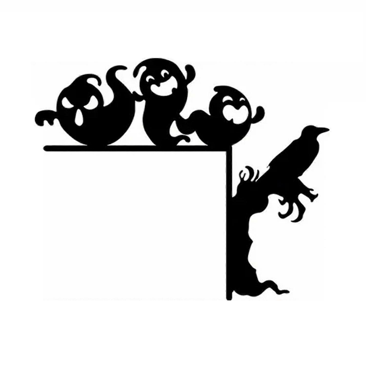 Halloween Ghost Door Frame Decoration Heavy Duty Metal Left Right Door Corner Sign Front Door Edge