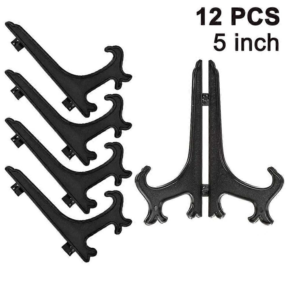 12 Pieces Plastic Easels Plate Racks, Plate Racks, Folding Plates, Display Stands for The Presentation of Collecting Plates, Bowl Racks, Books, Plates