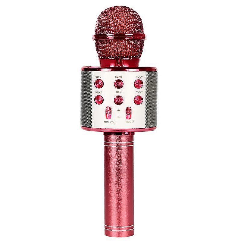 Wireless Bluetooth karaoke handheld microphone, home KTV player with iOS computer supportred