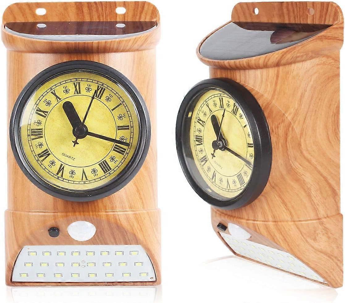 Solar Motion Lights Outdoor with Clock,Waterproof Wireless Induction Lamp