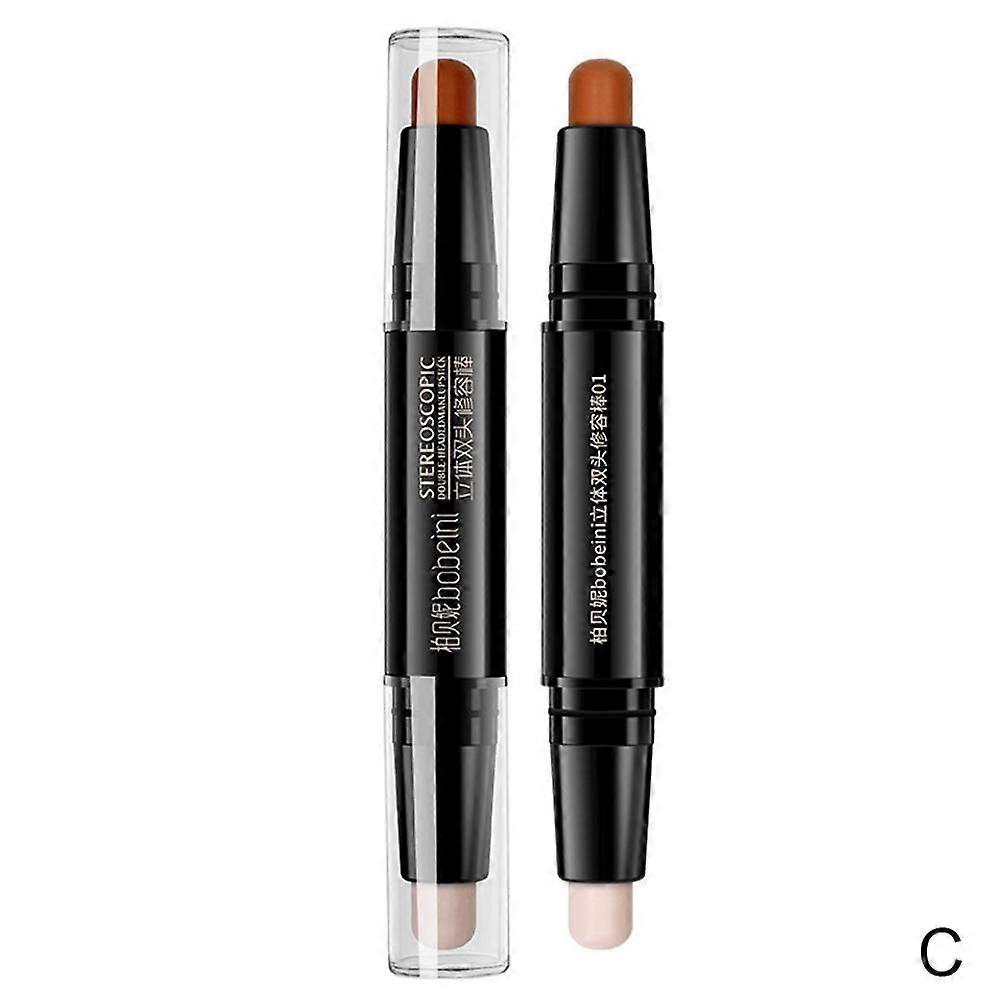 Dual-Ended Contour Stick 2-in-1 Highlighter & Concealer Creamy Waterproof Long-Lasting Makeup Easy to Blend for Defined Nose & Sculpted Face