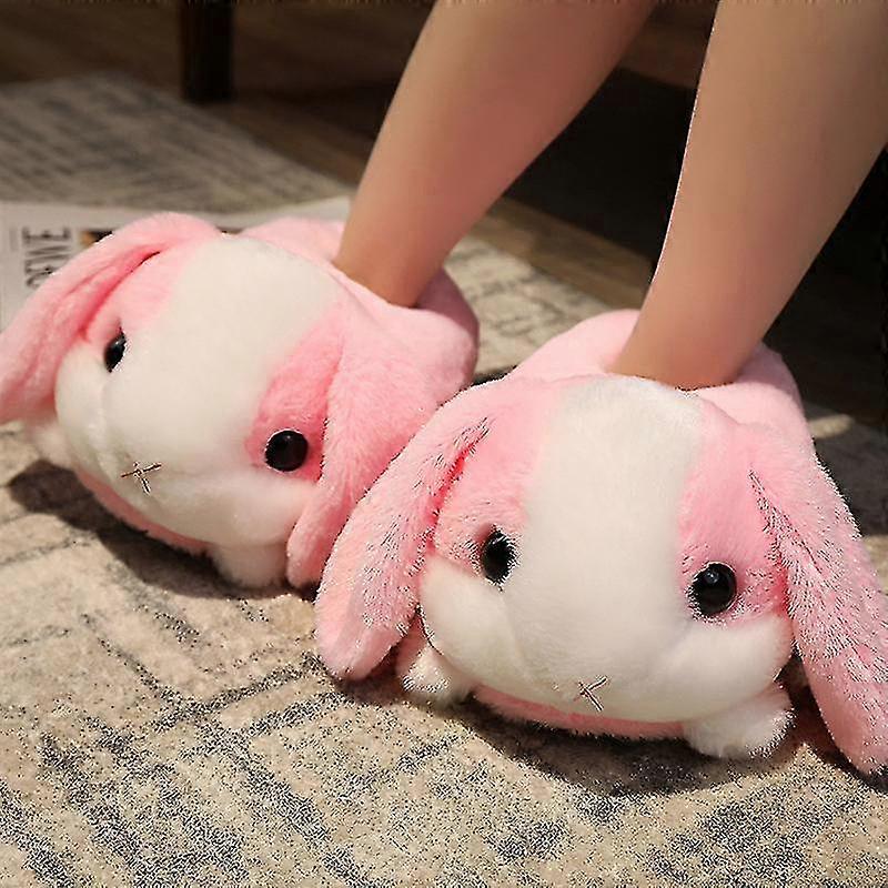 Rabbit/hamster/dog Shaped Plush Slippers Creative Wrapping Fuzzy Warm Lined Winter Drag Shoes For Adults Indoors 35-41cm