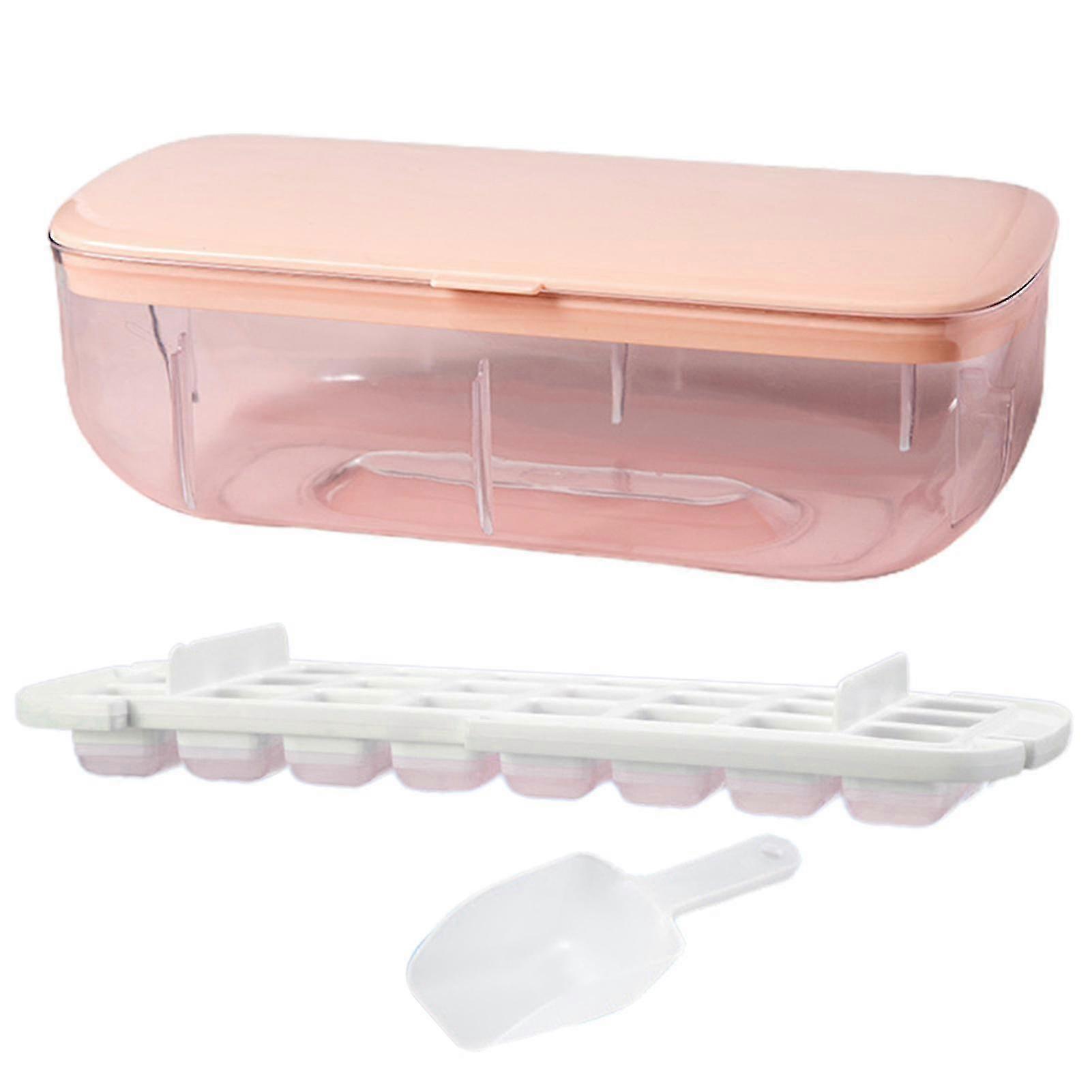 Ice Tray With Lid And Bin Easy Release Ice Box Storage Bucket