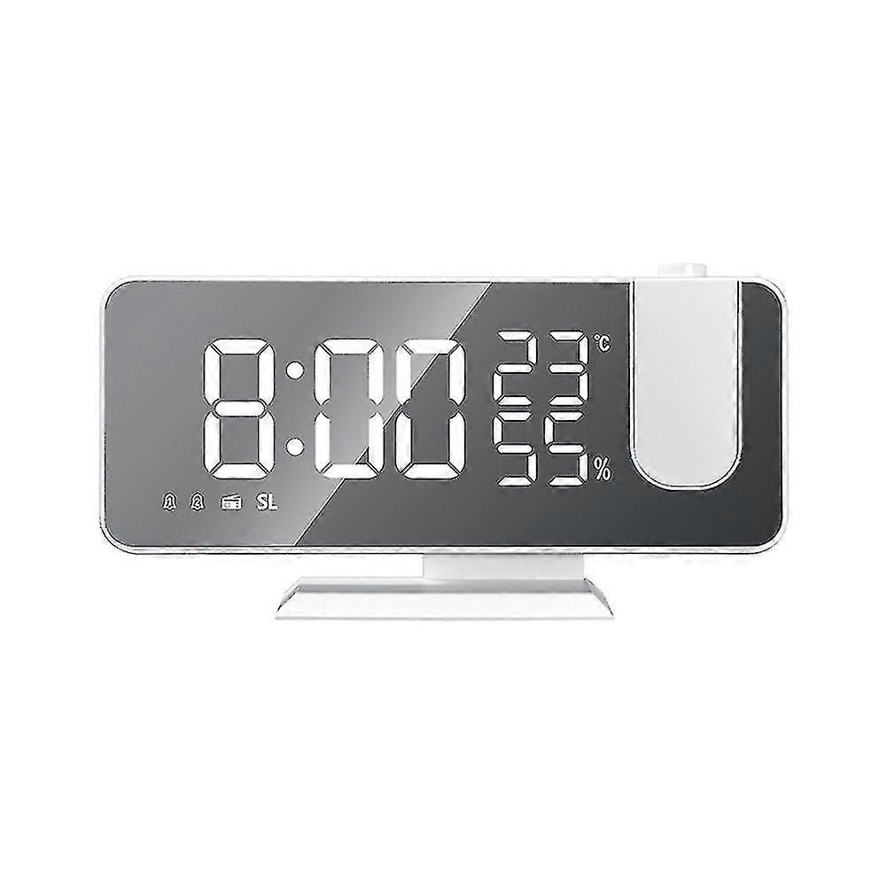 Radio Led Digital Smart Alarm Clock Watch Table Electronic Desktop Clocks Usb With 180 Projection