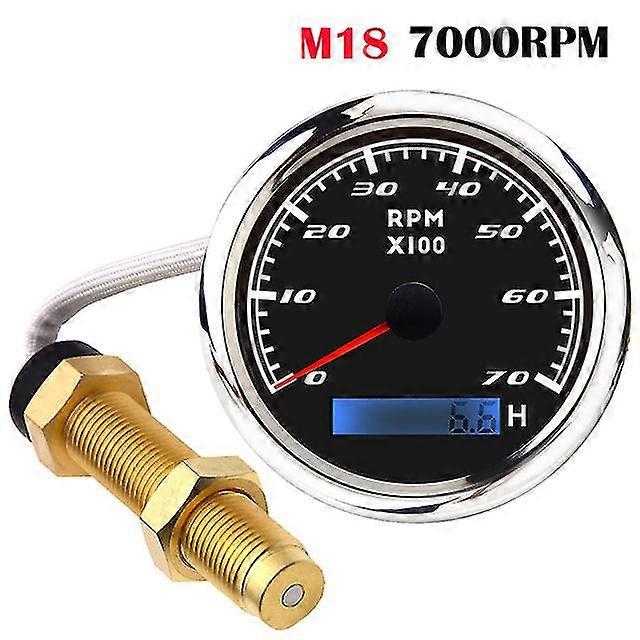 85Mm tacho gauge with tacho sensor m16/m18 for gasoline diesel engine tachometer 0-3000rpm with hourmeter red backlight marine