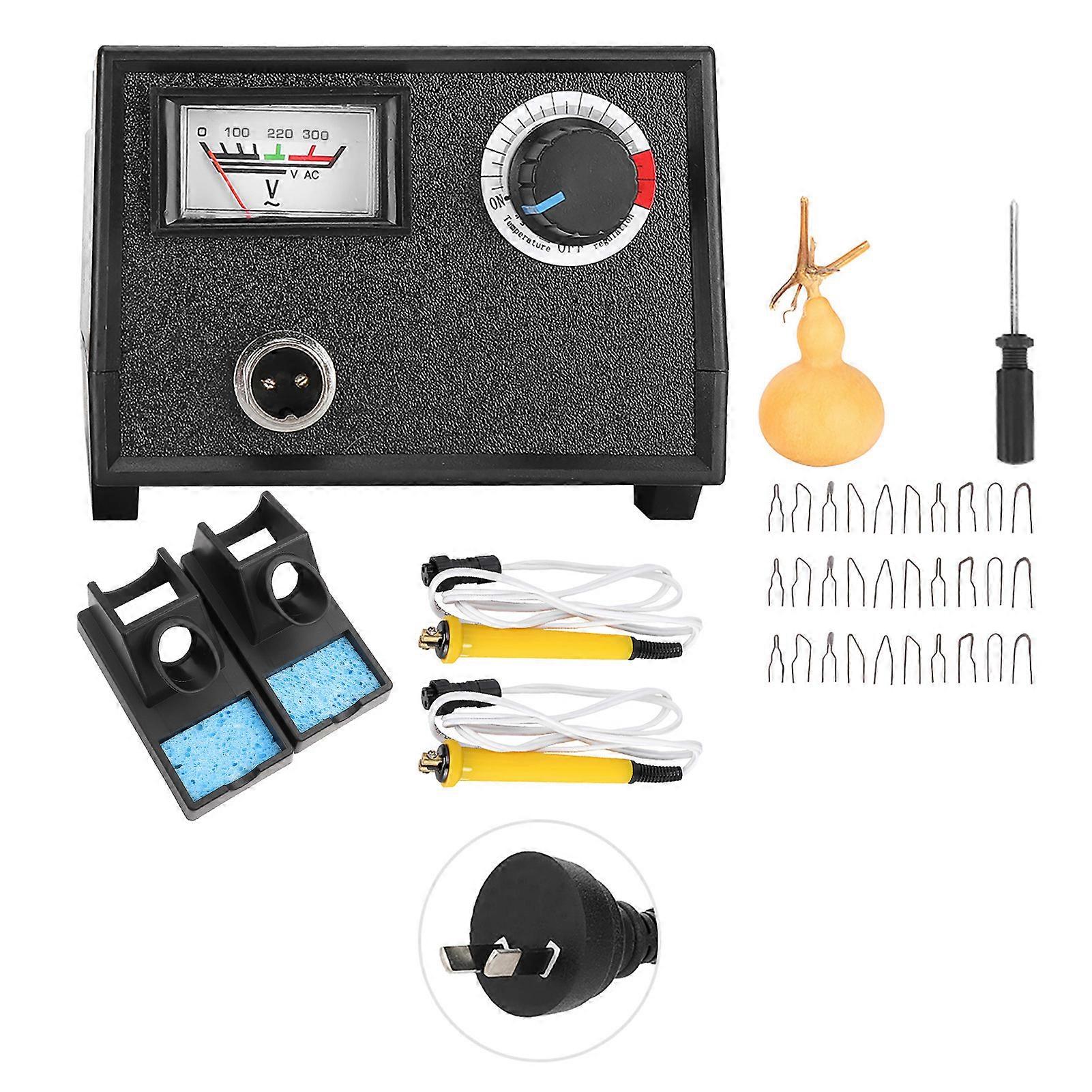 مجموعة أدوات حرق الأخشاب ترموستات احترافي البيروغرافيا نقش قلم حديدي كهربائي (AU Plug 220V) Prise AU 220V