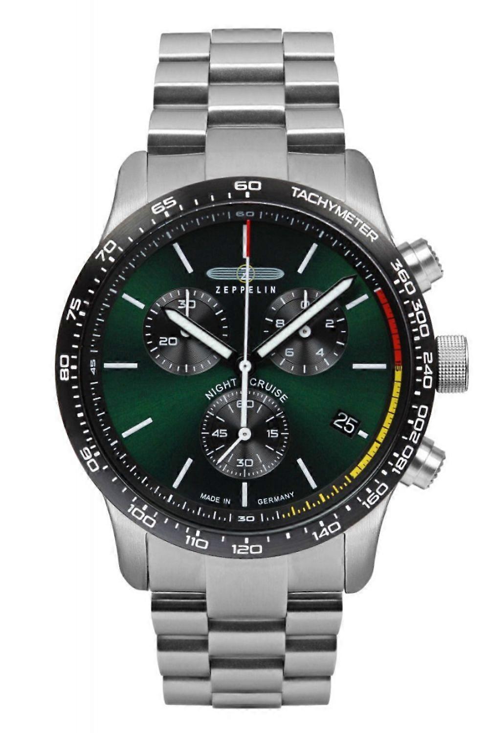 Zeppelin night cruise watch for Men Analog Quartz with stainless steel bracelet 7288M-4 SET