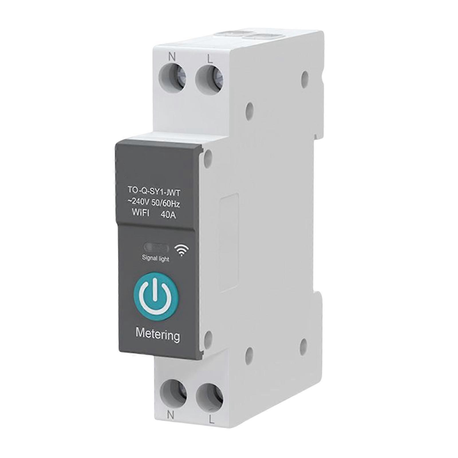 Wifi WiFi Smart Switch Switch voor Tuya APP Controle Vermogensmeting 40A
