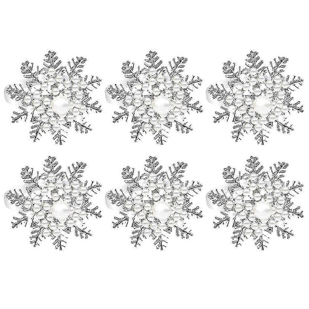 Napkin Ring-white Pearl Snowflake Napkin Holder Ring Dining Table