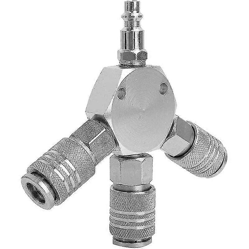 Compressed Air Y Splitter - Quick Connect - 3 Way - Pneumatic Connector - Quick Connect - 1/4 F-npt