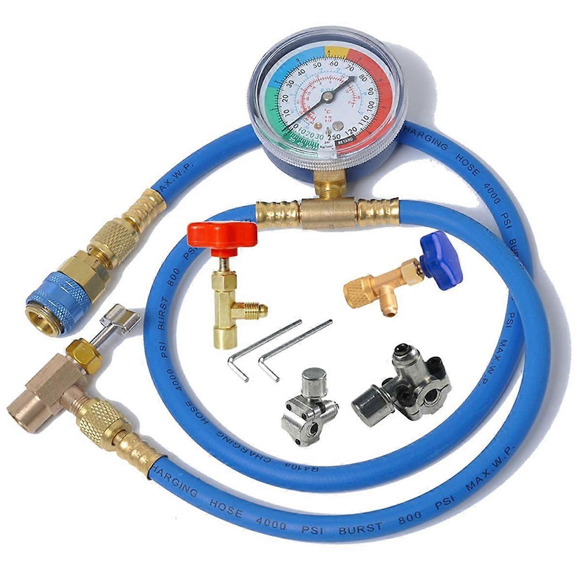 R134A Air Conditioning Refrigerant Charging Hose With Gauge Recharge Measuring Hose Refrigerant Cha
