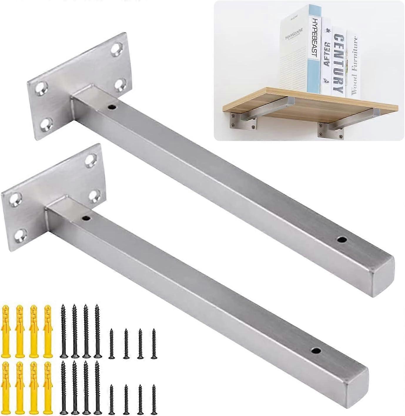 Supports Square Shelf 25 cm, 2 Pieces Industrial Square Wall Shelf Invisible Fixing Vintage Supports