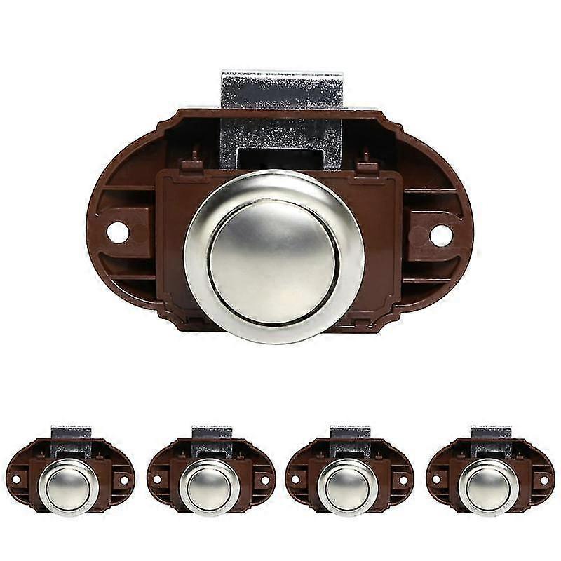 5pcs Camper Car Push Lock Rv Caravan Boat Motor Cabinet Drawer Latch Button Locks Keyless Furniture