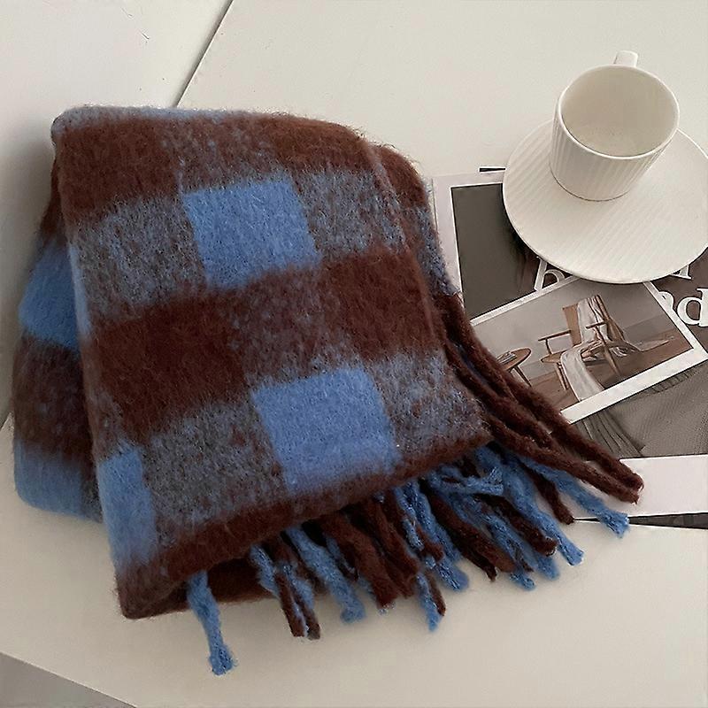 Lenço azul bonito + borwn acima de 175cm