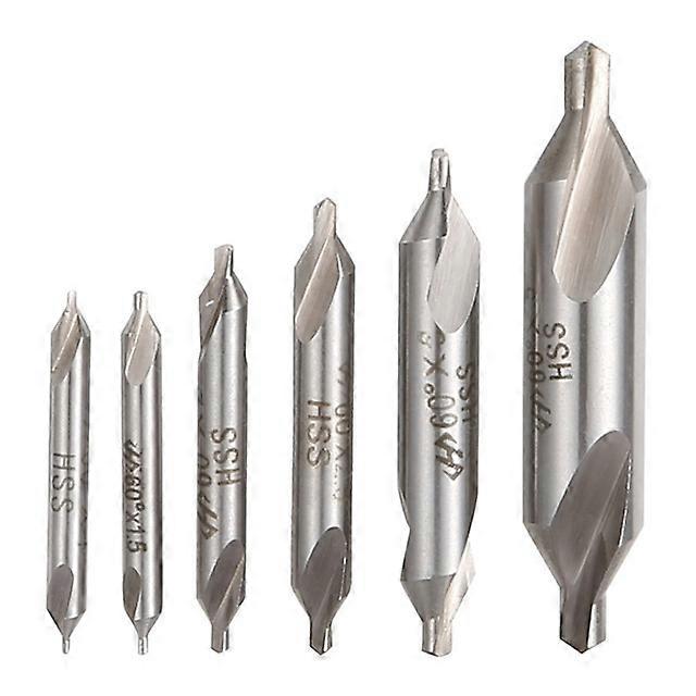 6 Pcs Combination Center Drill Bit Countersink Lathe Milling Tool Kit