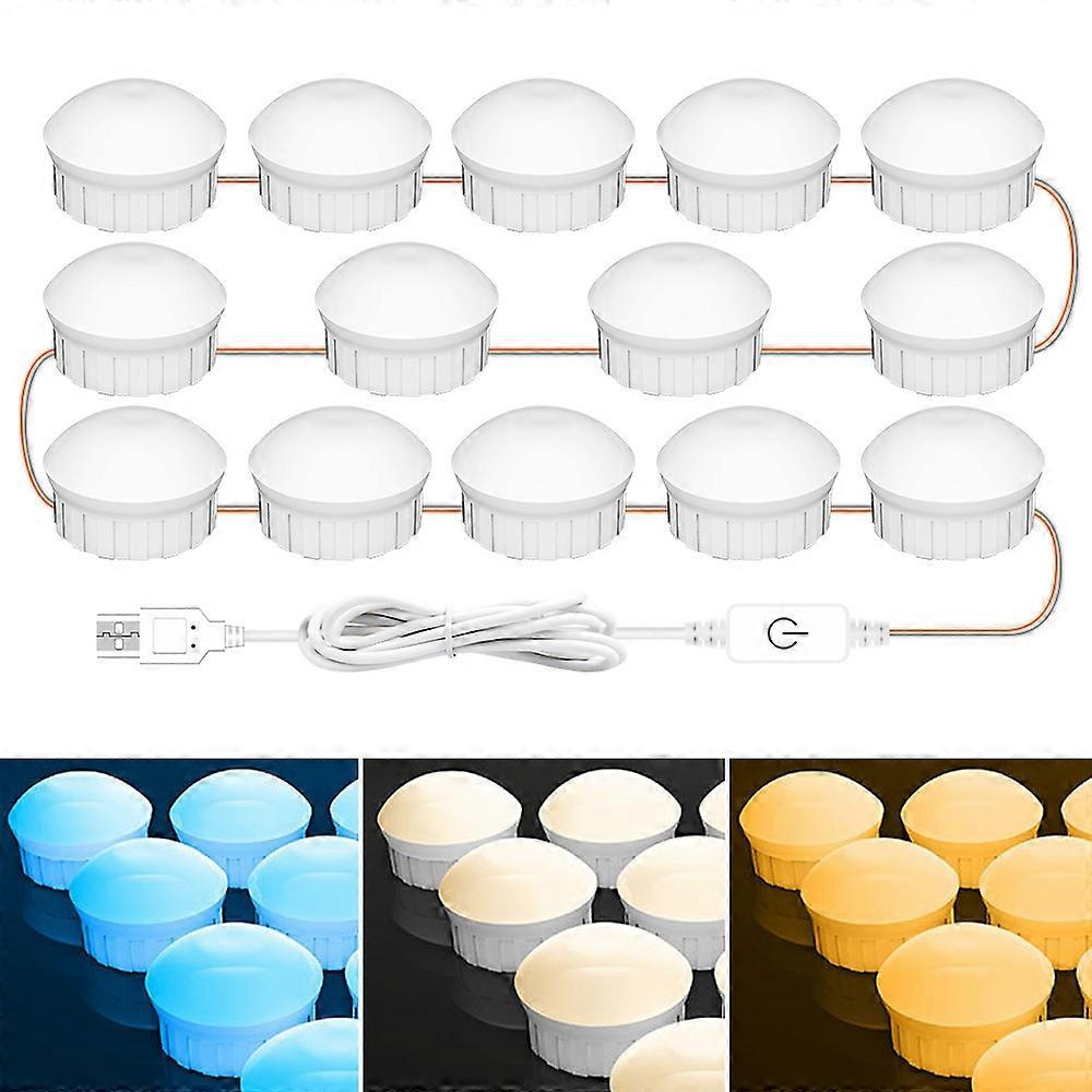 14 LEDs USB Three-Color Dimming Mirror Front Light 14 LEDs