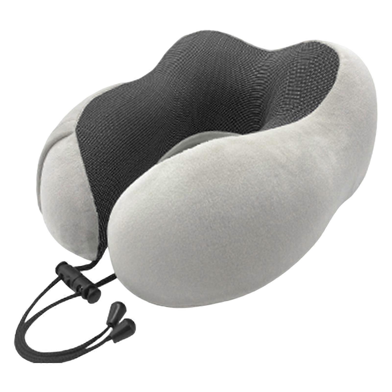 Portable U-Shaped Neck Pillow Soft Breathable Washable Non-Fading Memory Foam Neck Support Travel Pillow with Zipper