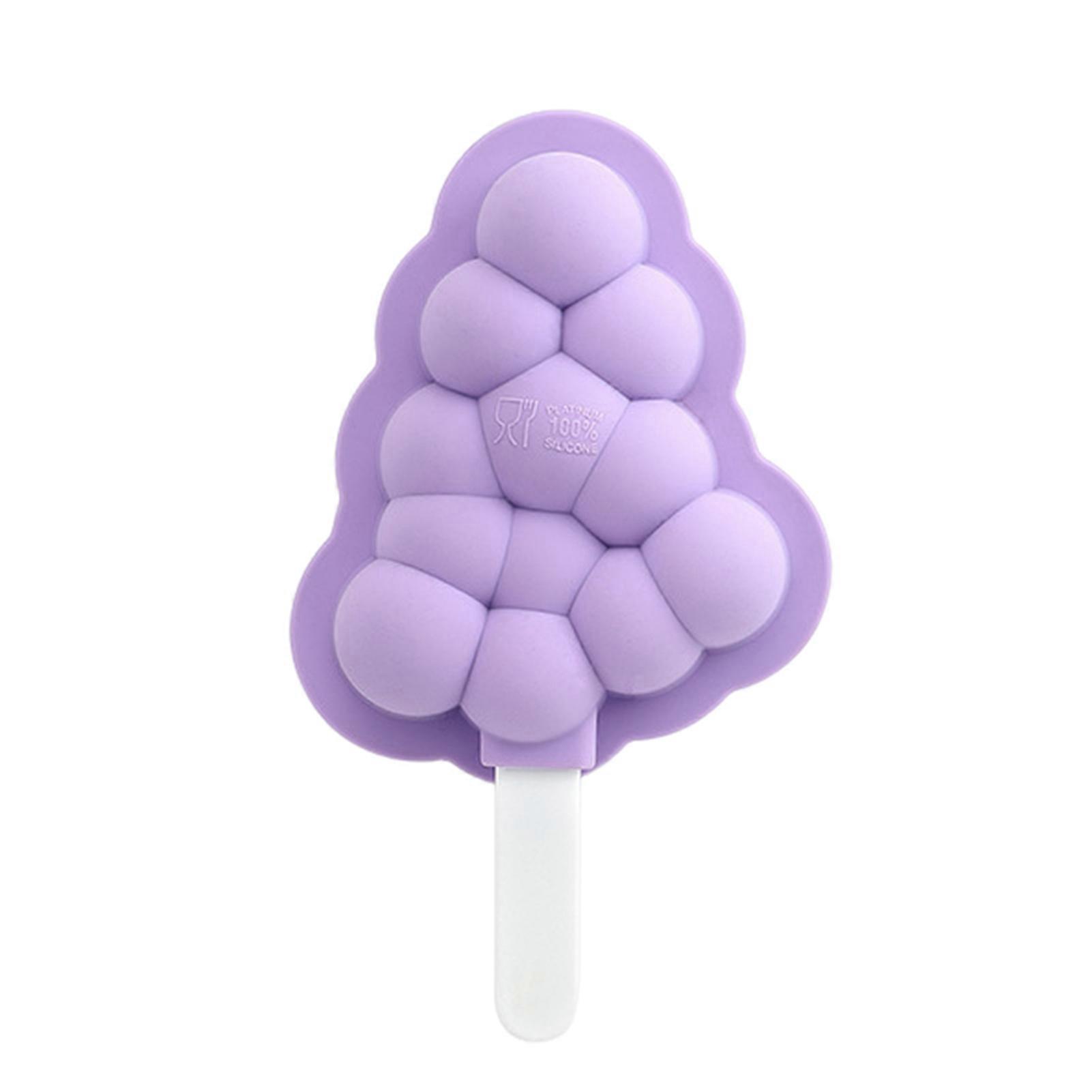 Silicone Ice Cream Mold with Lid Grape Strawberry Rocket Disc Fruit Easy Release DIY Pudding Jelly Ice Lolly Maker Mould Kitchen Supplies