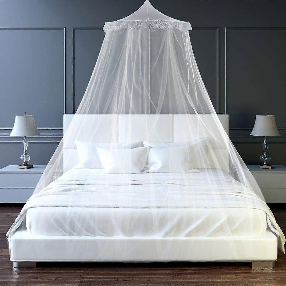 LargePolyester Mosquito Net,for Single and Double Beds, 1 Pole, White