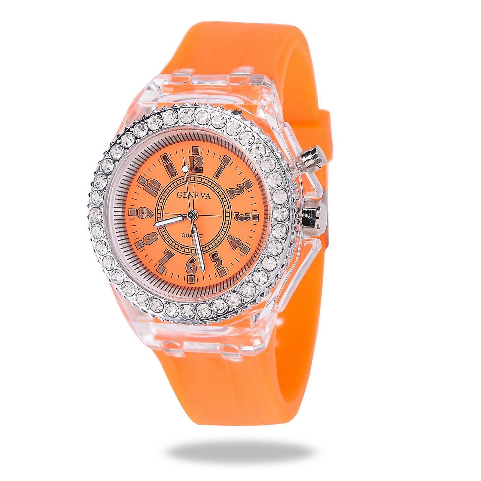 Stylish LED Fluorescent Couple Watch Accurate Time Clear Reading Luminous Display Comfortable to Wear Watch KAESI