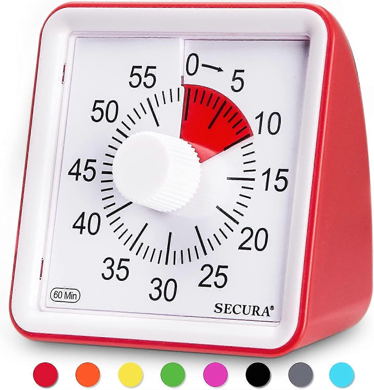 60-Minute visual timer, classroom countdown clock, silent timer for kids and adults
